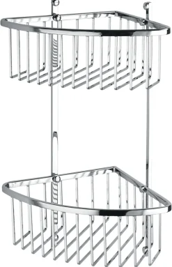 ADORA® hjørnehylde dobbelt trådkurv