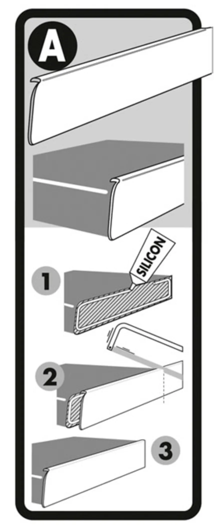 Afslutningsliste i aluminium