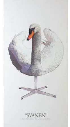 Akustikbillede Art-Acoustic svanen 60 x 120 cm - hvid