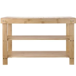 Bambusbænk m/2 hylder 70 x 25 x 45 cm