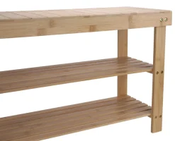 Bambusbænk m/2 hylder 70 x 25 x 45 cm