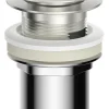 Bundventil pop-up 1 1/4" Ø66 mm børstet stål