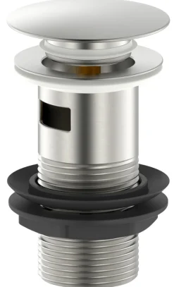 Bundventil Push pop-up 1 1/4" børstet stål - REN