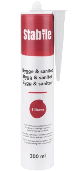 Bygge & Sanitet silikonefugemasse klar 300 ml - Stabile®