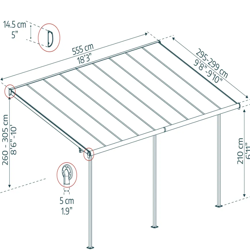 Canopia by Palram Sierra terrasseoverdækning 16,4 m²