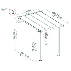 Canopia by Palram Sierra terrasseoverdækning 5,29 m²