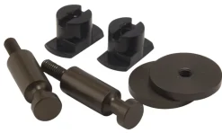 Dots knager til akustikpaneler 4,5 x 2,4 cm bruneret stål 2 stk.