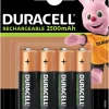 Duracell genopladelige batterier AA 4-pk.