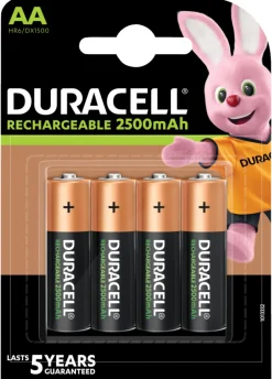 Duracell genopladelige batterier AA 4-pk.