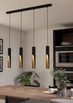 Eglo Barbotto langbordspendel sort/guld L92,5 x H110 cm