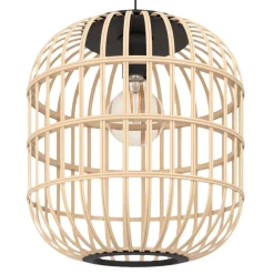 Eglo Bordesley pendel Ø35 cm bambus/sort