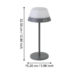 Eglo Meggiano bordlampe grå genopladelig