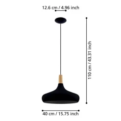 Eglo Sabinar pendel sort/brun Ø40 cm