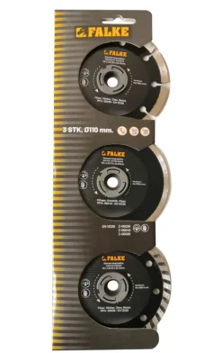 Falke® diamantskæreskivesæt Ø110 mm - 3 stk.