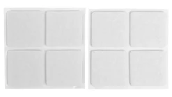 Filtpuder selvklæbende 30 x 30 mm hvid - 8 stk.