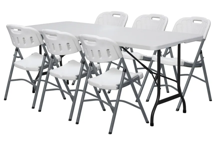 Foldebord stål/plast 180 x 75 cm hvid
