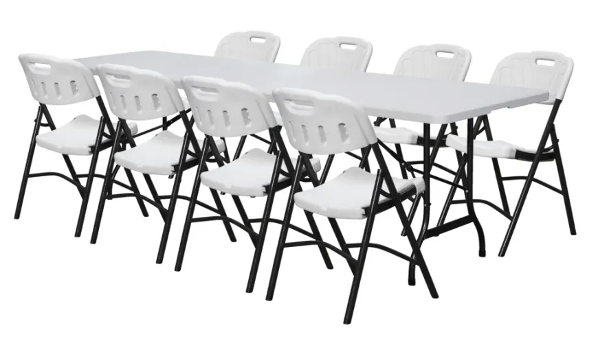 Foldebord stål/plast 240 x 70 cm hvid