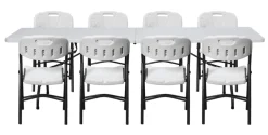 Foldebord stål/plast 240 x 70 cm hvid