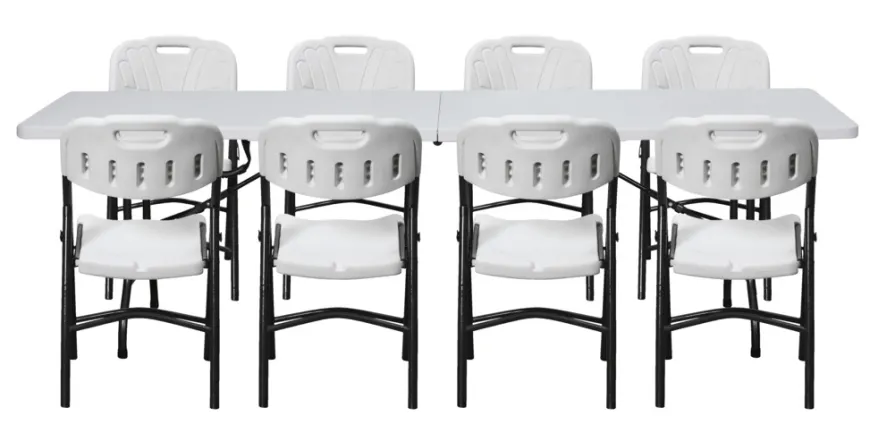 Foldebord stål/plast 240 x 70 cm hvid