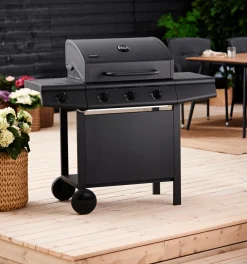 Gasgrill 3 brændere og sidebrænder sort - Grillexpert®