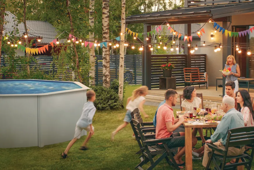 Gre poolpakke oval 25323 liter hvid - Swim & Fun