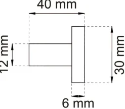 Habo XL krog sort stål Ø40 mm