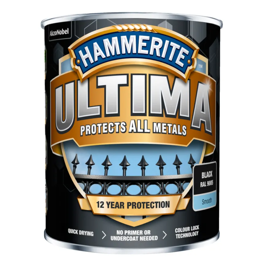 Hammerite Ultima metalmaling sort 750 ml