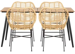 Havebord Beijing sort/teak 148 x 85 cm - Sunlife®