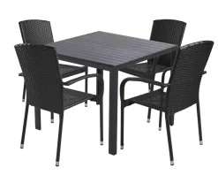 Havebord Havanna 90x90 cm i aluminium og nonwood - Sunlife®