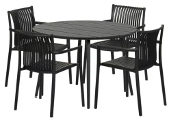 Havebord Madrid sort Ø110 cm - Sunlife®