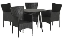 Havebord Madrid sort Ø110 cm - Sunlife®