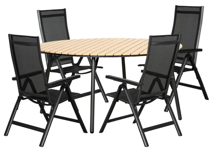 Havebord Nebraska stål/nonwood Ø150 cm - Sunlife®