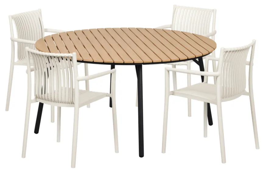 Havebord Nebraska stål/nonwood Ø150 cm - Sunlife®