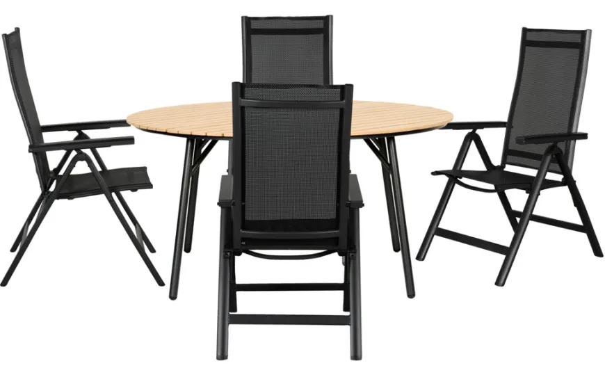 Havebord Nebraska stål/nonwood Ø150 cm - Sunlife®