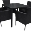 Havestol Bangkok i metal og sort polyrattan - Sunlife®