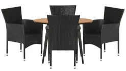 Havestol Bangkok i metal og sort polyrattan - Sunlife®