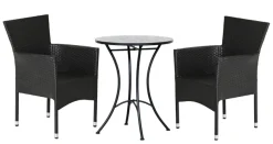 Havestol Bangkok i metal og sort polyrattan - Sunlife®