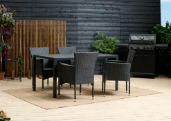 Havestol Bangkok i metal og sort polyrattan - Sunlife®