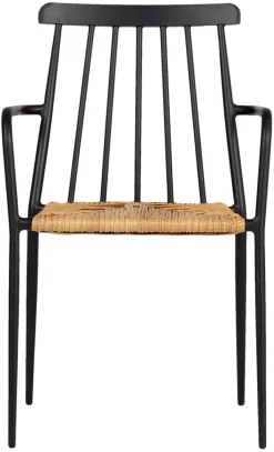 Havestol stabelbar alu/rattan sort - Envy