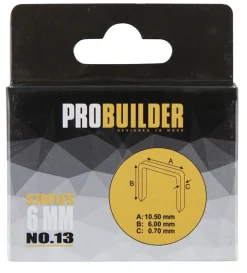 Hæfteklammer 6 mm nr. 13 1000 stk. - Probuilder