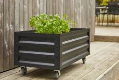 Højbed på hjul sort 80 x 45 x 40 cm - Garden®
