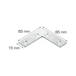 Hjørnebeslag 65 x 65 x 15 mm 2 stk.