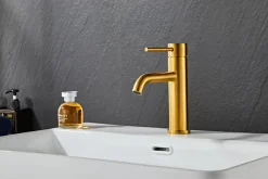 Håndvaskarmatur Slim vinkel messingfinish