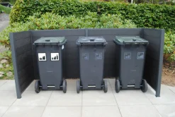 HORTUS skraldeskjul komposit antracit 121 x 258 x 95 cm