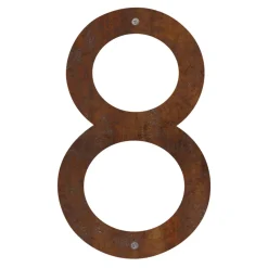 Husnummer 8 stål rustlook 40 cm