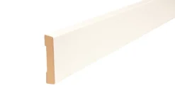 Indfatning glat MDF hvid - 14 x 65 x 2200 mm