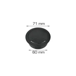 Kabelgennemføring sort Ø60 mm