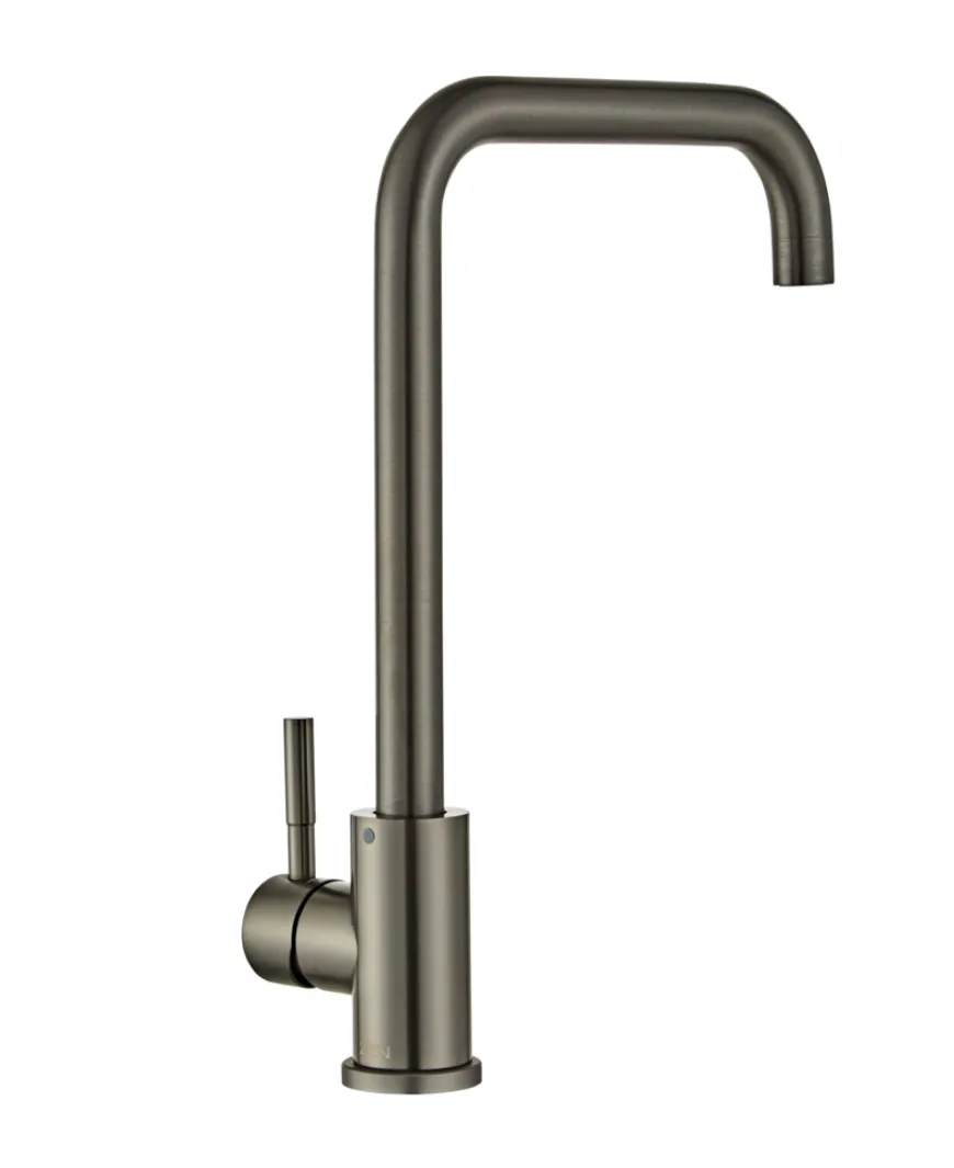 Køkkenarmatur m/kantet tud gunmetal