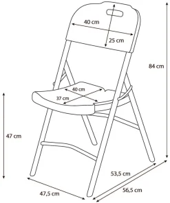 Klapstol til haven grå/hvid
