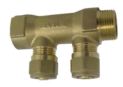 Komplet fordelerrør 2 tilslutninger 3/4" x 15 mm